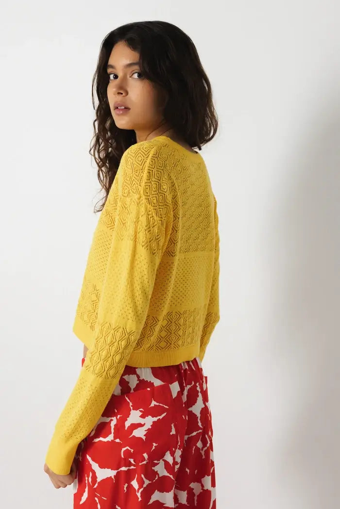 Lanidor Damen-Strickpullover in Sonnengelb – Leicht, Lässig & Unverwechselbar
