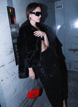 An´ge Paris - Jacke "Candice" aus Kunstfell in Schwarz