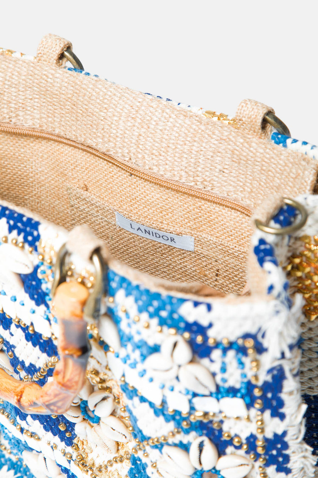 Lanidor Tasche mit Kaurimuscheln - Ethno-Chic