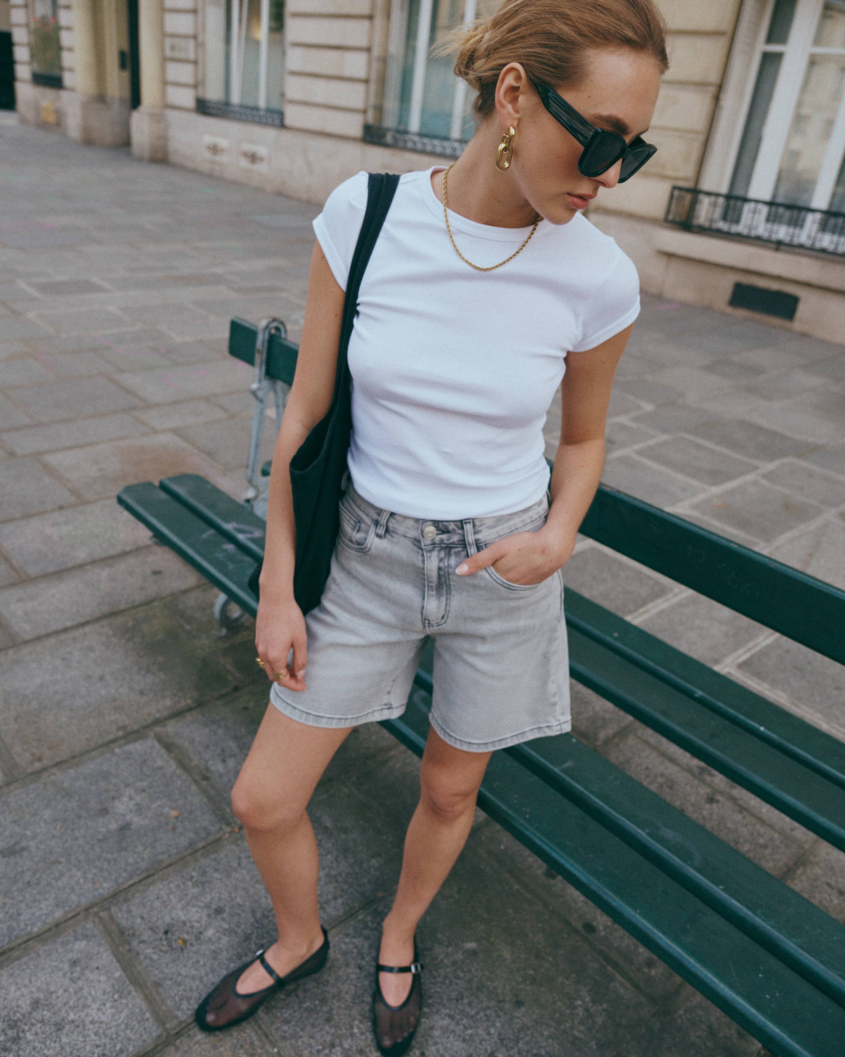 Baggy-Shorts aus Jeans „Cyria“ - Ana & Lucy*: Hellgrau / 1(T36) 1(T38) 1(T40) 1(T42) 1(T44)