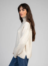 An'ge Paris Rollkragenpullover Lipy in Ecru – Sportlicher Strickpullover