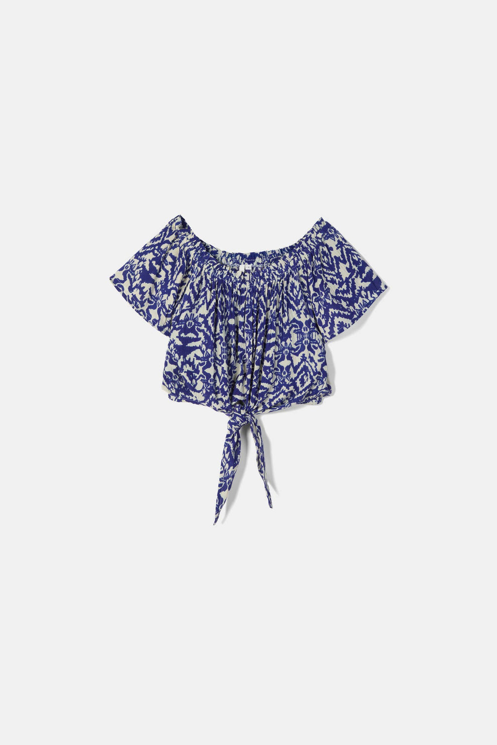 Lanidor Blusentop "Solea" Off-Shoulder Crop-Top mit Bindung