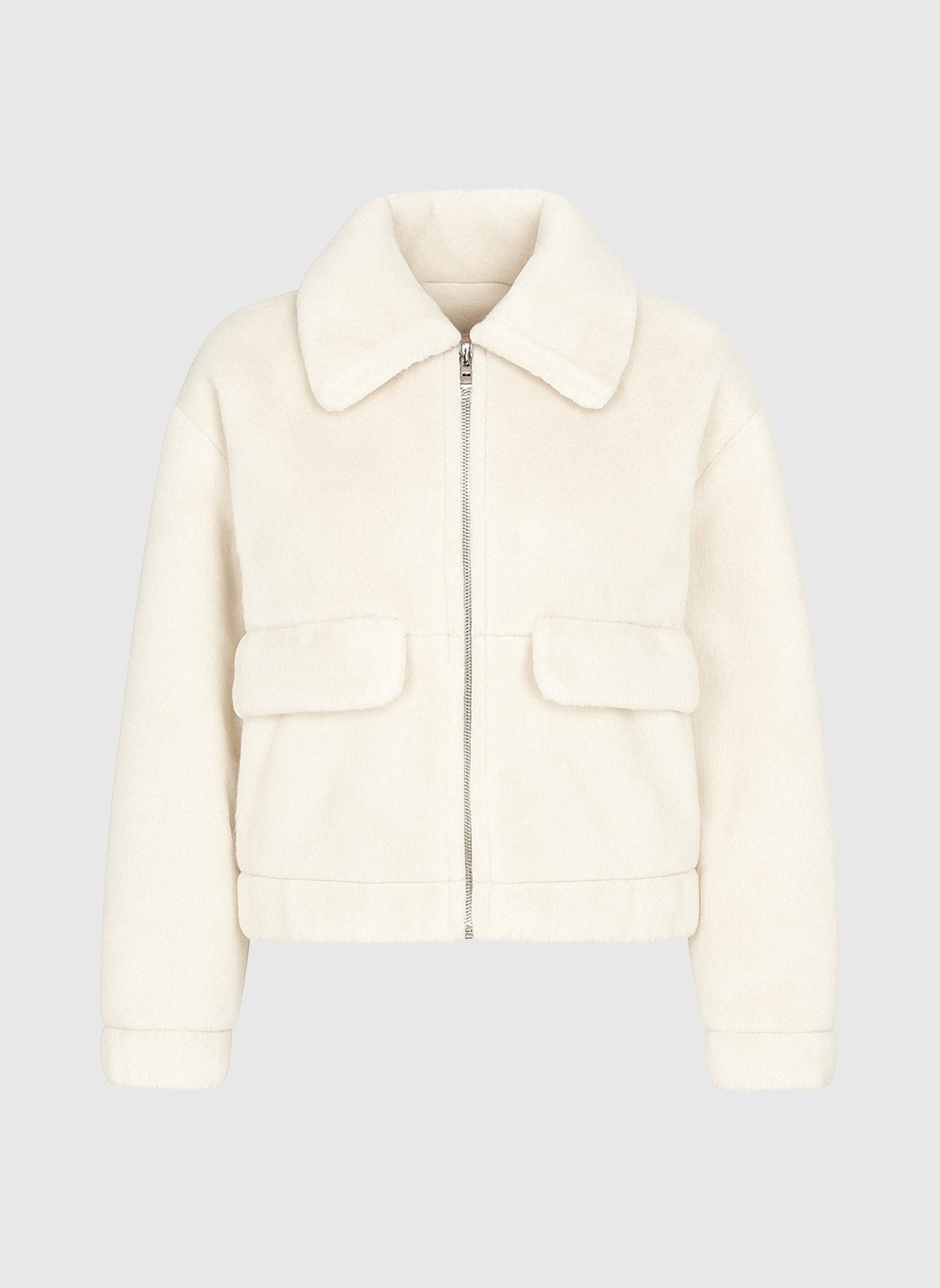 An'ge Paris Jacke Candice - Kunstfelljacke in Vanille - Kurze Jacke