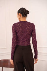 Strukturiertes Top Maeve - CK08199: Pflaume / 2S-2M-2L