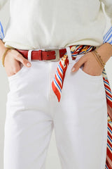 Q2 Bequeme Stretch-Jeans in Weiß