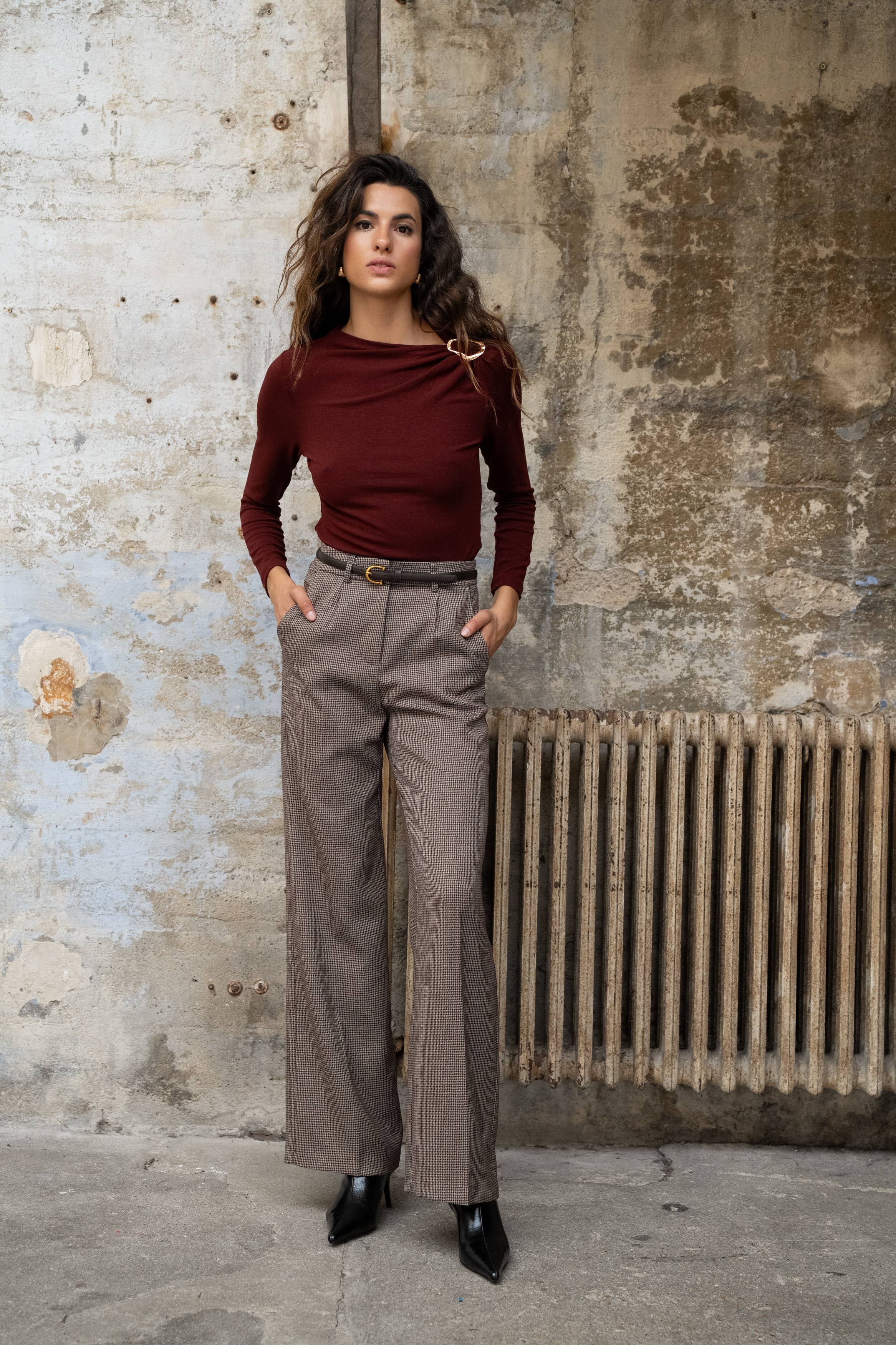 Top aus feinem Mesh H240A: Taupe / 3 S/M 3 M/L
