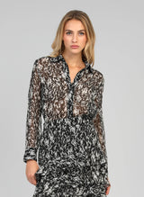 An'ge Paris Hemd Sabery  in Schwarz-Weiß - Semitransparent