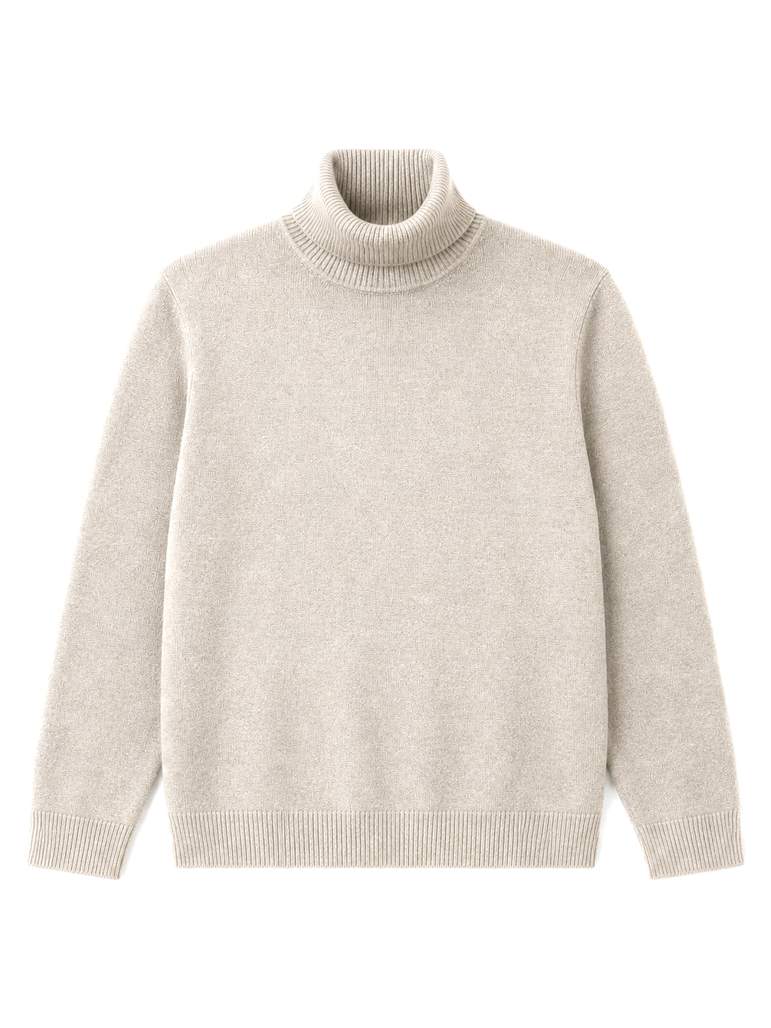Klassischer Angora Feinstrick-Rollkragenpullover: Greige / 1 (34-40)