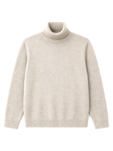 Klassischer Angora Feinstrick-Rollkragenpullover: Greige / 1 (34-40)