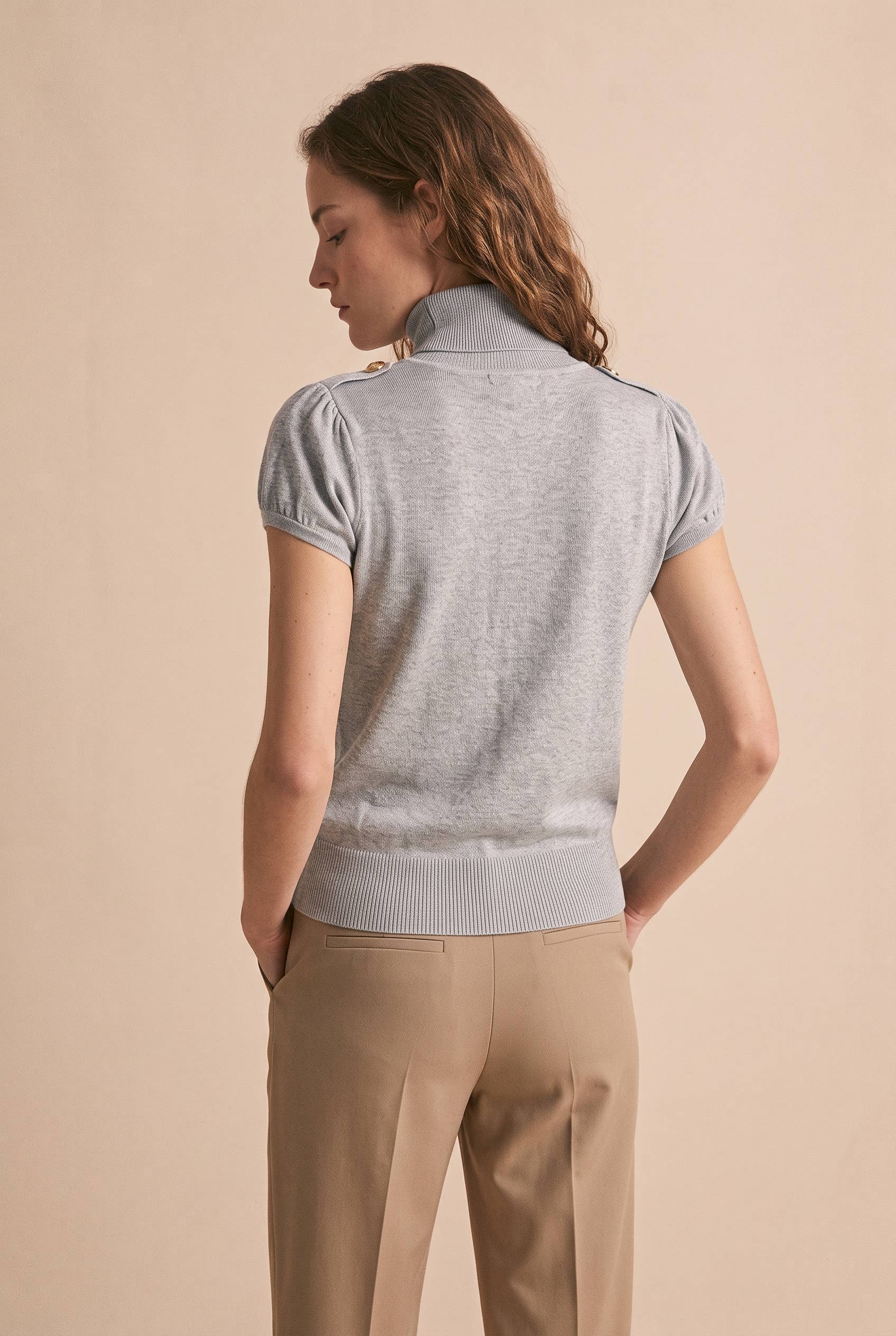 Top Alex aus Strick mit Rollkragen - 3284: Choco / Eine Größe
