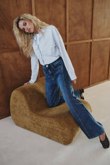 Ana & Lucy Wide-Leg-Jeans Alizée mit vertikalen Ziernähten Denim