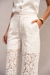 Choklate Paris Hose aus Spitze Élodie - Weiß