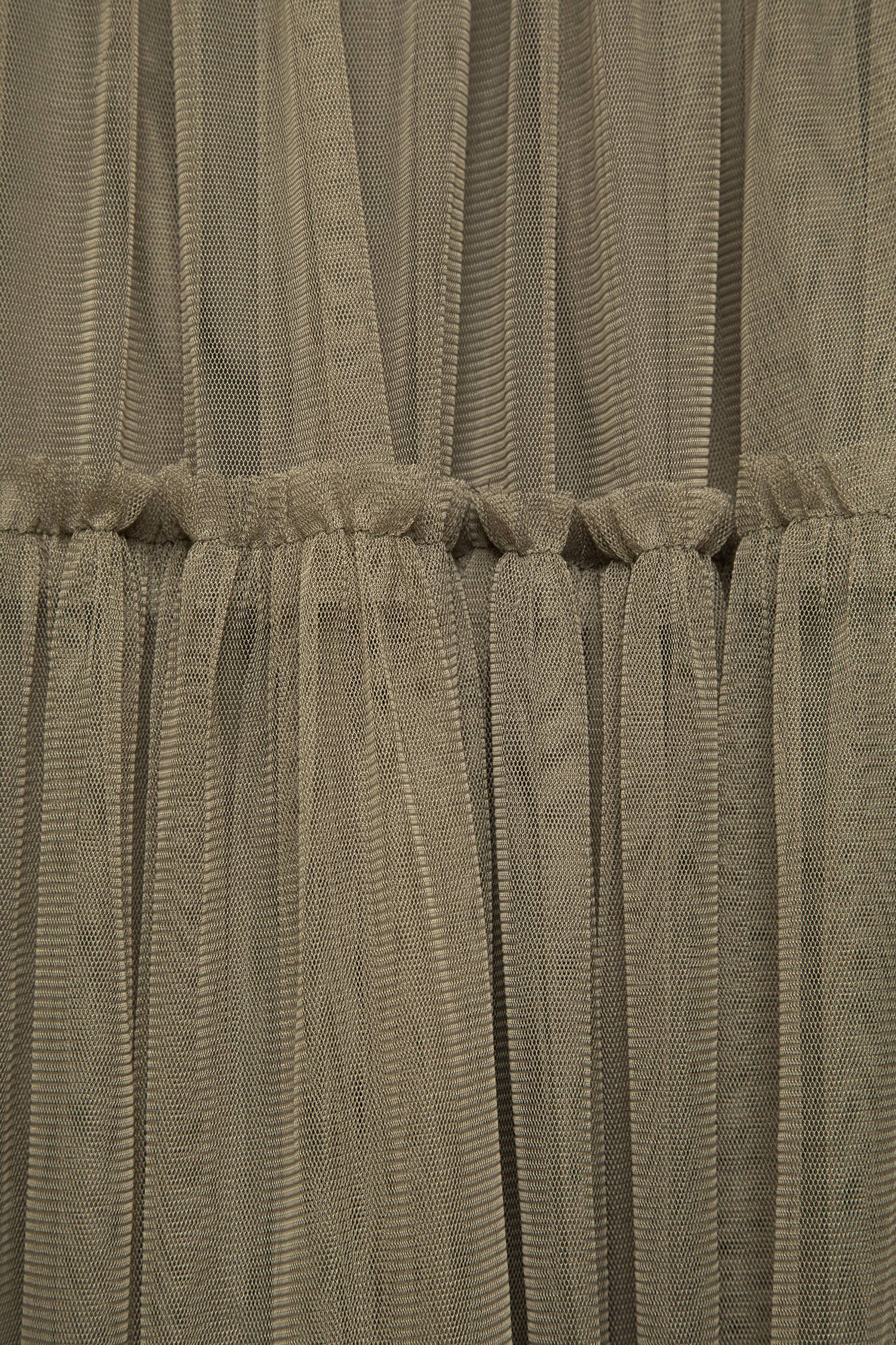 Lanidor Ausgestellter Tüllrock Midi Taupe - Elastischer Bund mit Taschen