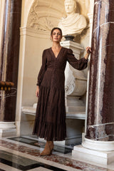 Langes Spitzenkleid Avril - 80957-3: Choco / 1S-1M-1L-1XL