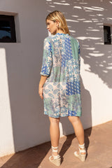 Hemdblusenkleid "Palma" aus bedruckter Viskose-Seide