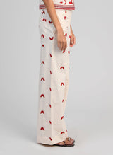 Ange Paris Hose Romila Baumwollstickerei Ecru