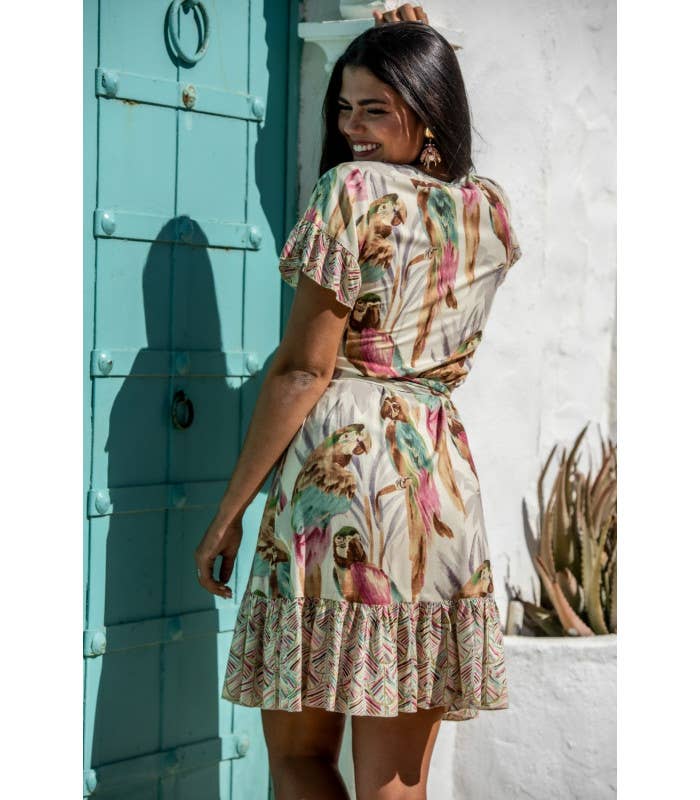 Wickelkleid - Kurz "Ara" - 100% Viskose
