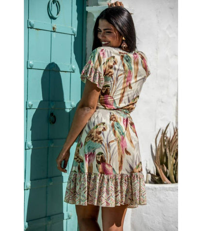 Wickelkleid - Kurz "Ara" - 100% Viskose