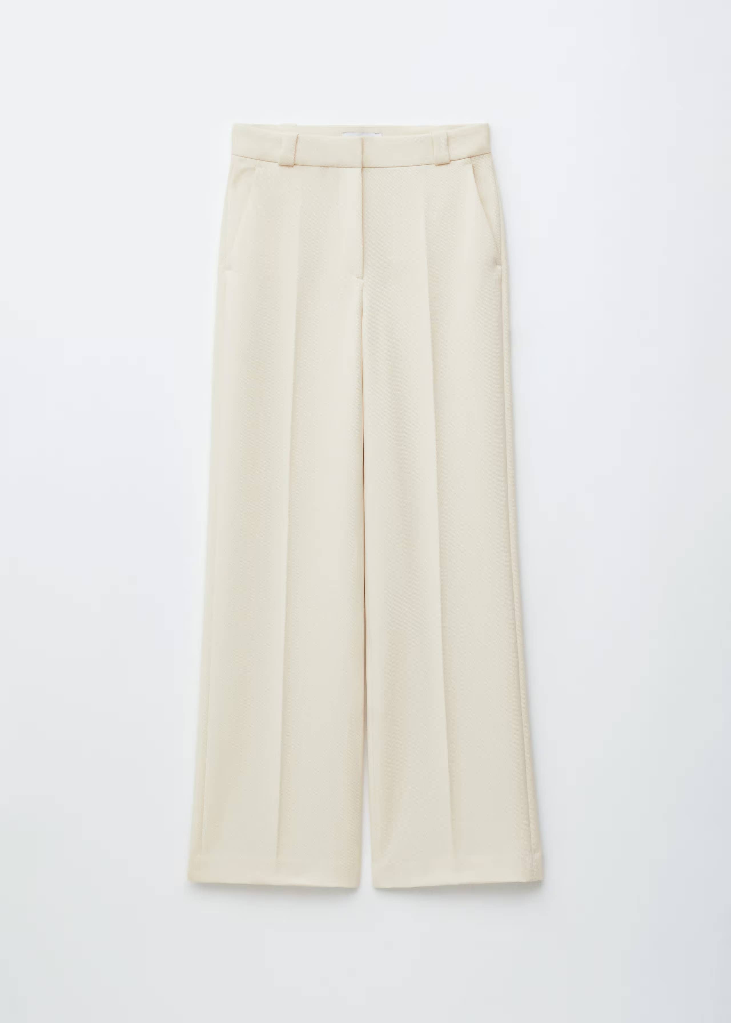 Choklate Paris Hose Beige mit Bügelfalten Baumwolle Lyocell