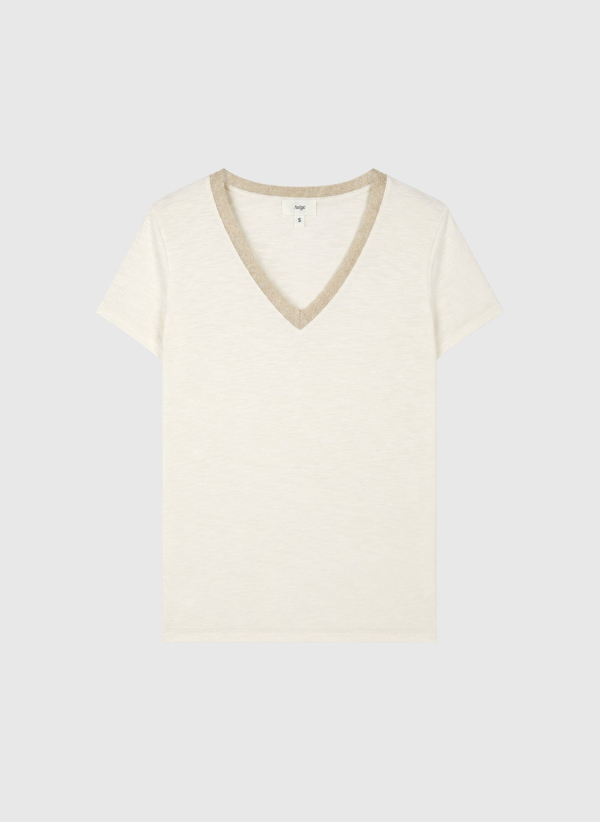 An’ge Paris T-Shirt TERRY aus Viskose-Elasthan Ecru