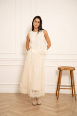 Choklate Paris Besticktes Tüll-Top - Ecru