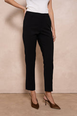 Attentif Paris - Hoch taillierte Zigaretten-Hose "Aura" in Schwarz