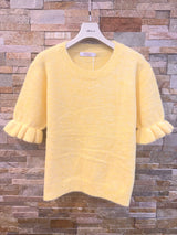 Afinity Weicher Feinstrickpullover mit Volantärmeln Gelb