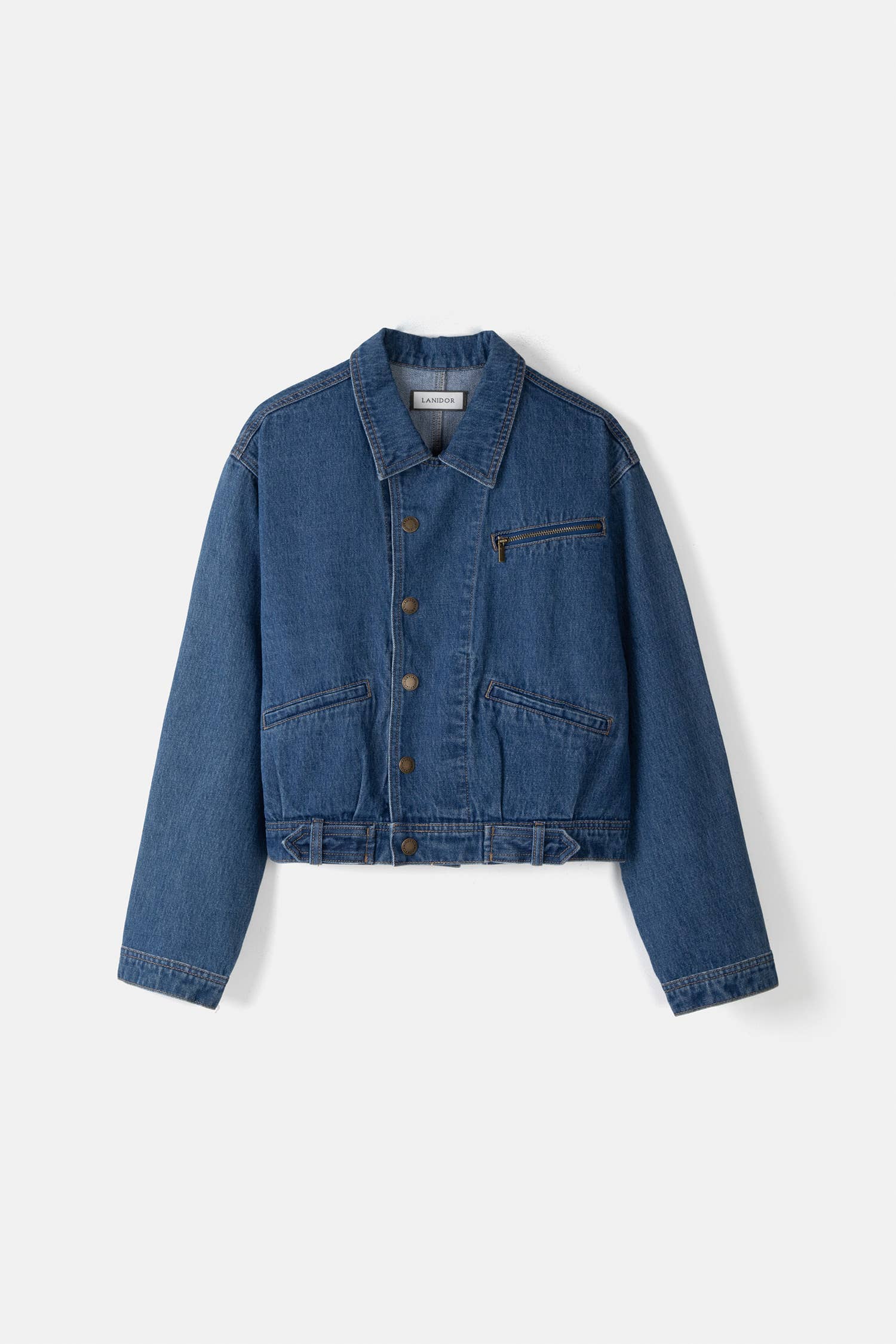 Jeansjacke mit Tasche und Riemen (426900-45): M