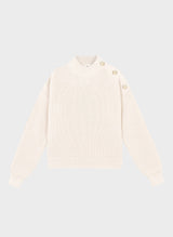 An'ge Paris Pullover "Lartemis" Ecru Stehkragen Grobstrick