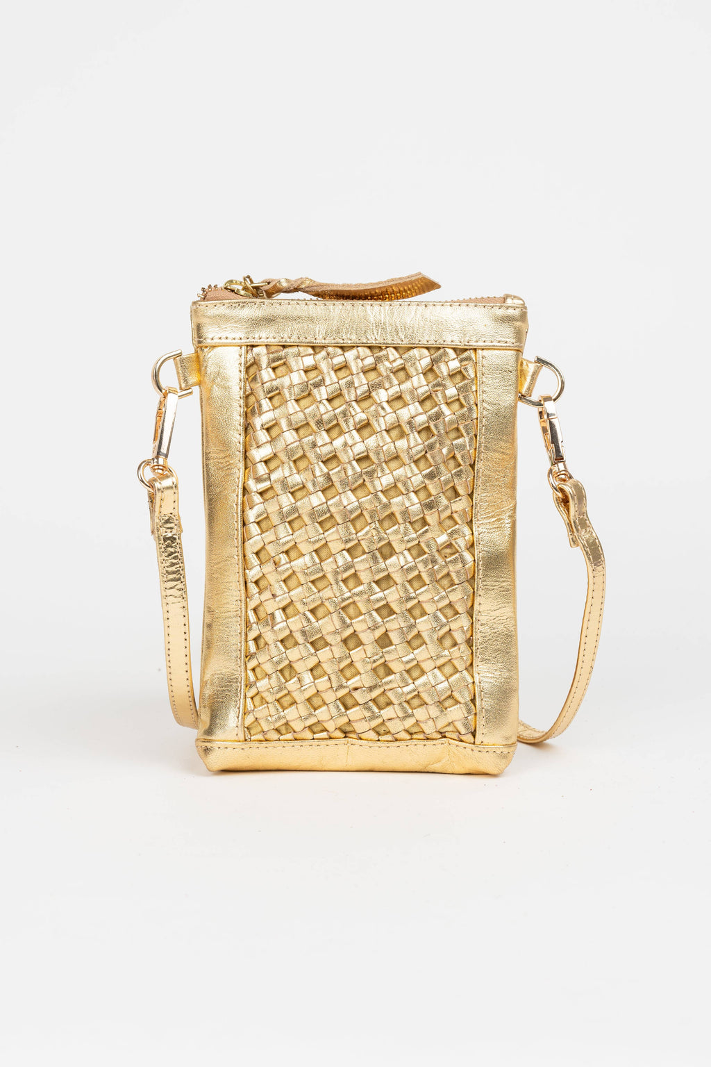 Kleine goldene Leder-Umhängetasche Enna - Piti Cuiti