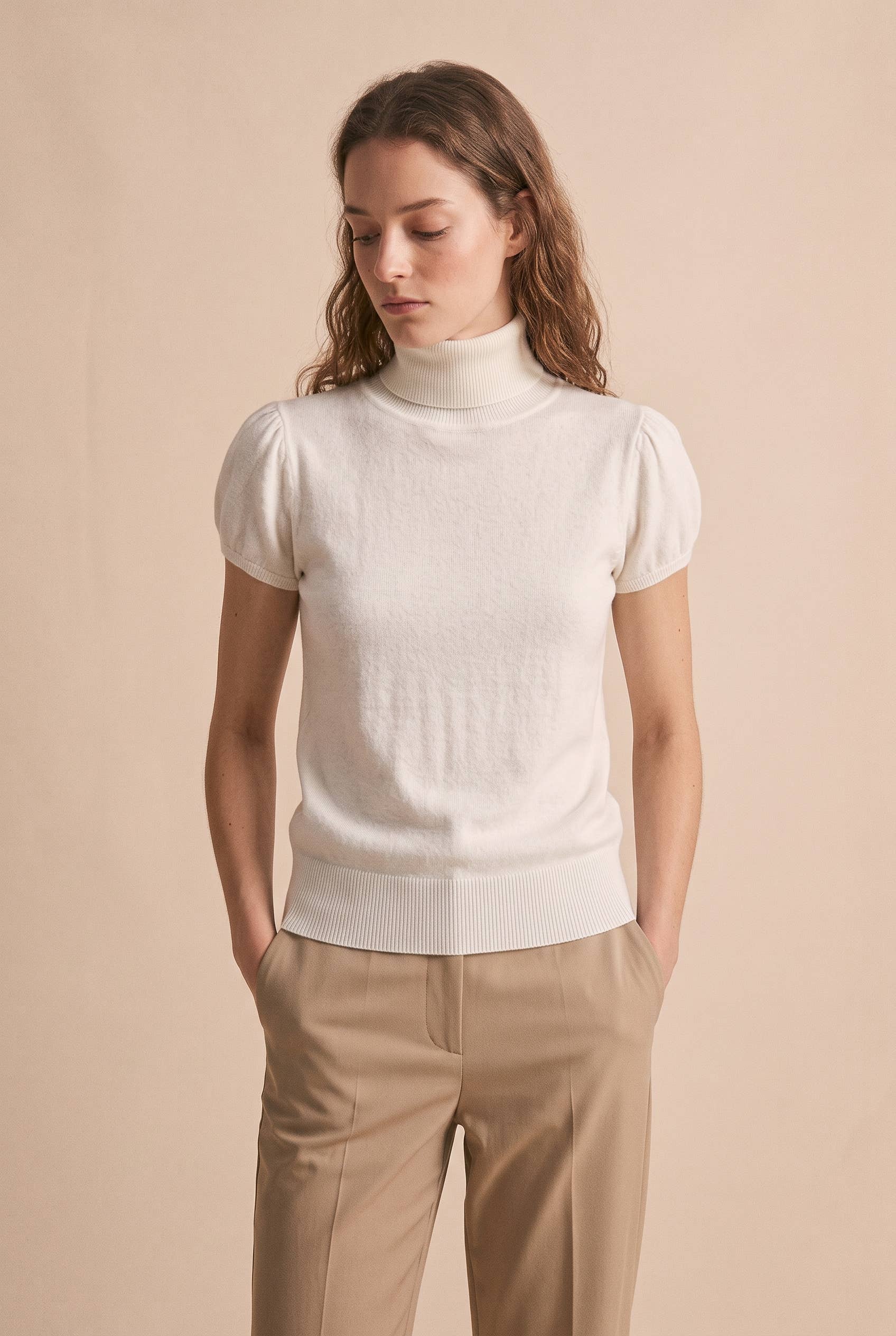 Top Alex aus Strick mit Rollkragen - 3284: Choco / Eine Größe