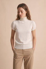 Top Alex aus Strick mit Rollkragen - 3284: Taille unique / Ecru
