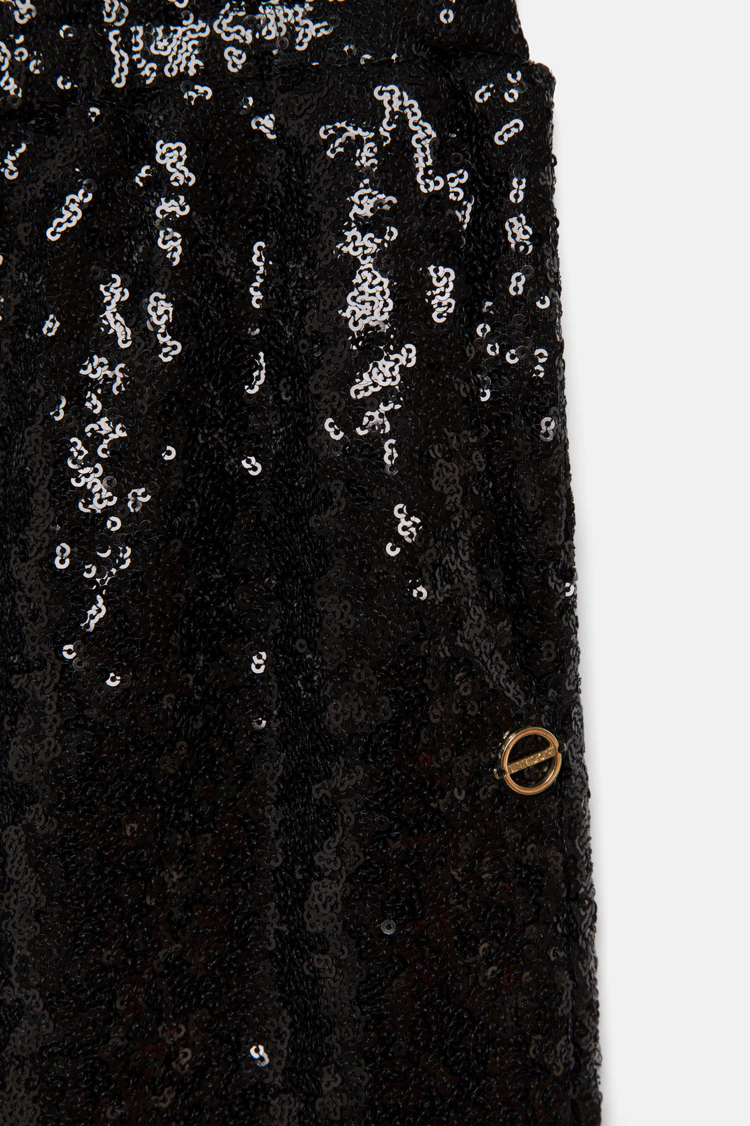 Lanidor - Schwarze Paillettenhose - Straight fit - elastischer Bund