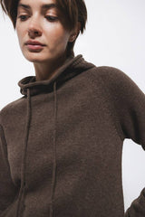Lanidor Hoodie aus glattem Strick - Braun