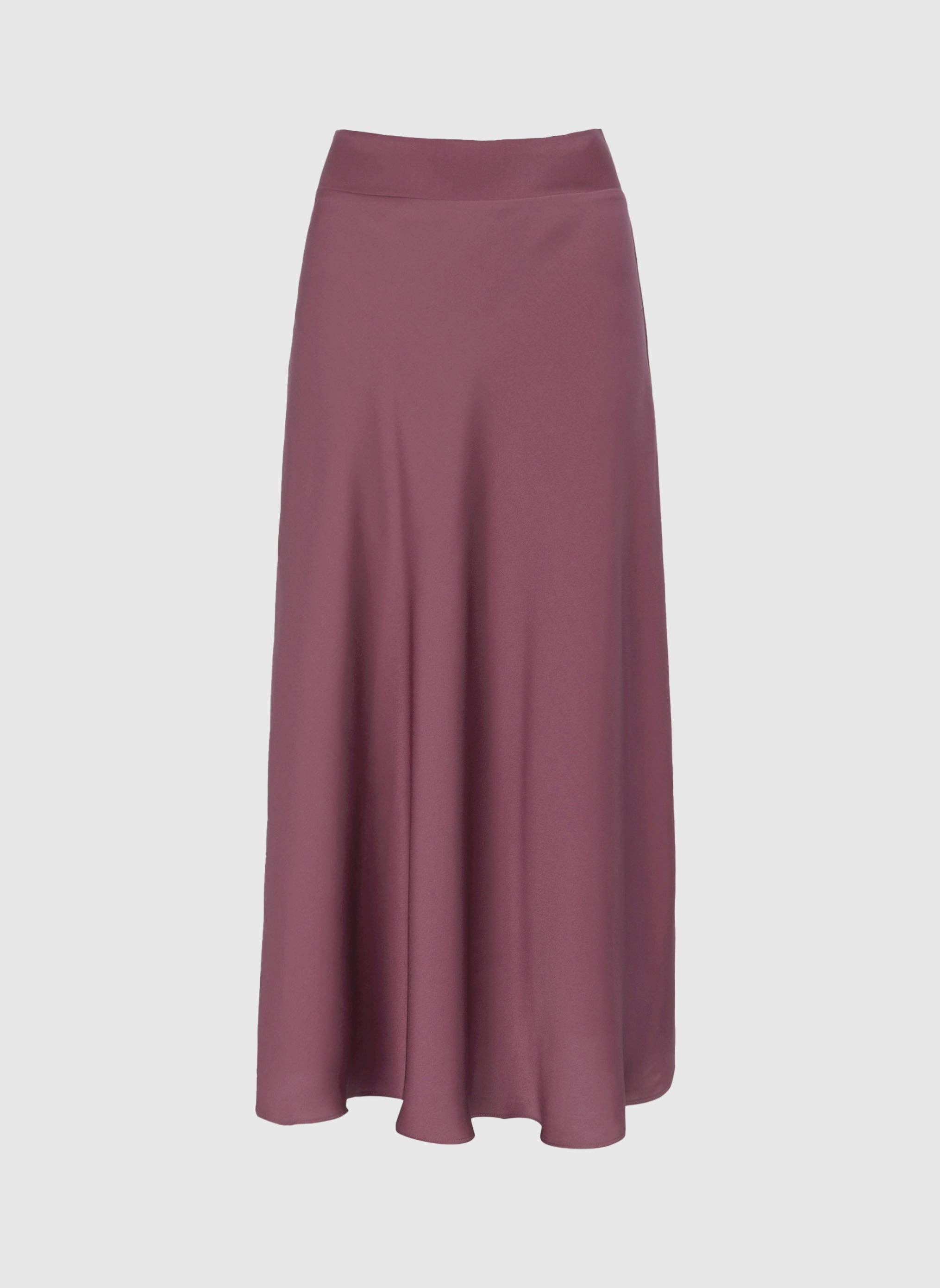 An´ge Paris Midi-Rock "Janiala" aus Satin - Beerenton