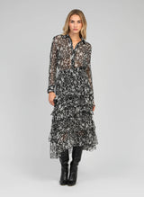 An'ge Paris Rock Rashley - Langer Rock mit Print in Schwarz - Romantischer Stil