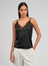 Ange Paris ADELAMY Top mit Spitze in Schwarz im Negligéstil