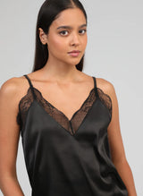 Ange Paris ADELAMY Top mit Spitze in Schwarz im Negligéstil