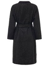 Zwillingsherz Oversize Mantel mit Bindegürtel Schwarz