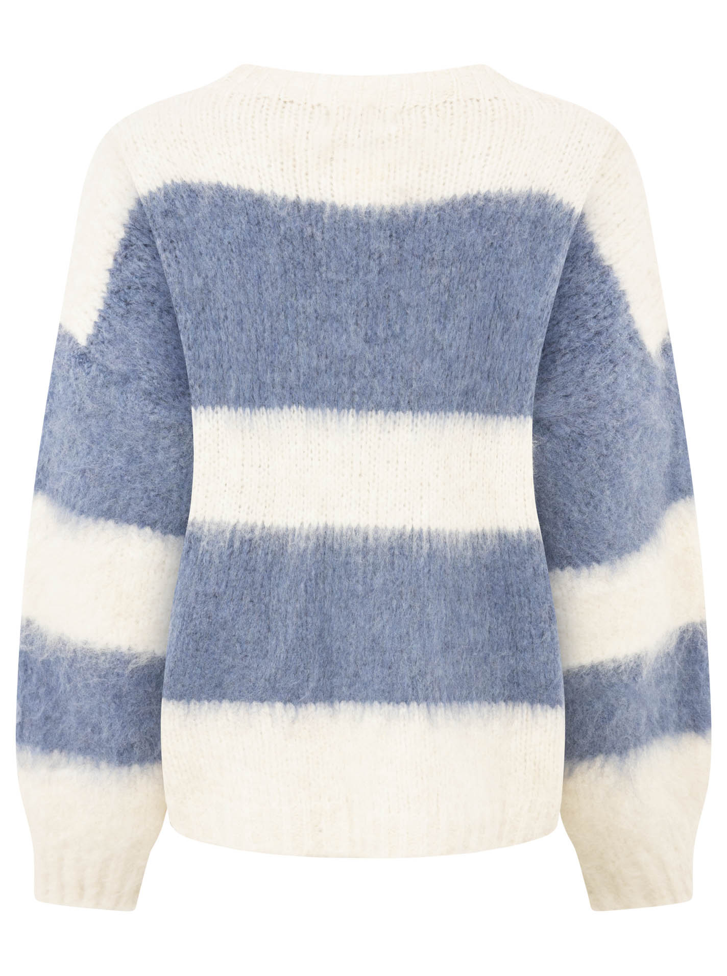 Zwillingsherz Kuschel-Pullover Jeans-Blau Creme
