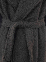 Zwillingsherz Oversize Mantel mit Bindegürtel Schwarz