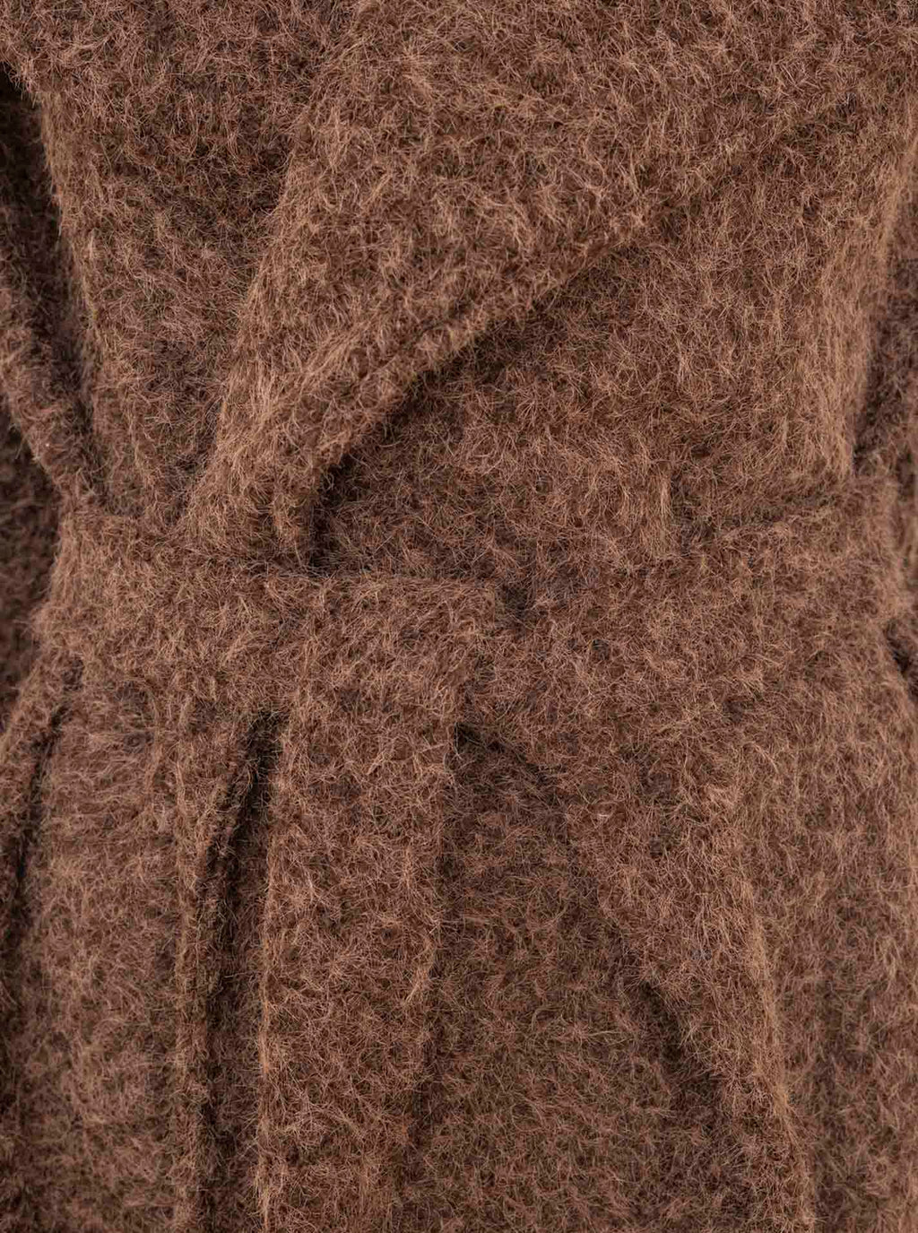 Zwillingsherz Oversize Mantel mit Bindegürtel Braun "Schlaufe"