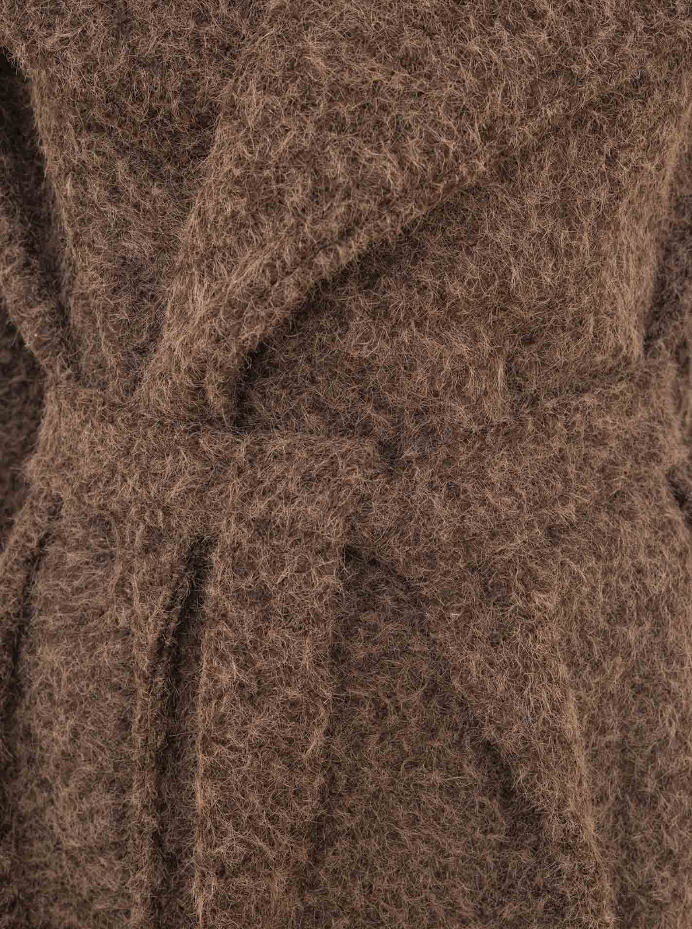 Zwillingsherz Oversize Mantel mit Bindegürtel Braun "Schlaufe"