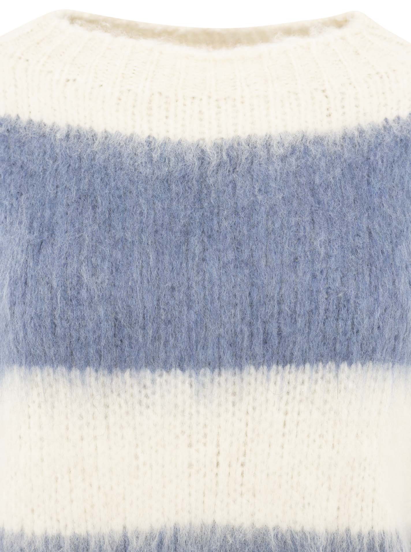 Zwillingsherz Kuschel-Pullover Jeans-Blau Creme