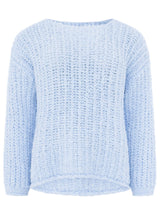Zwillingsherz - Oversize Pullover Soft Knit in Hellblau - Kuschelig weich