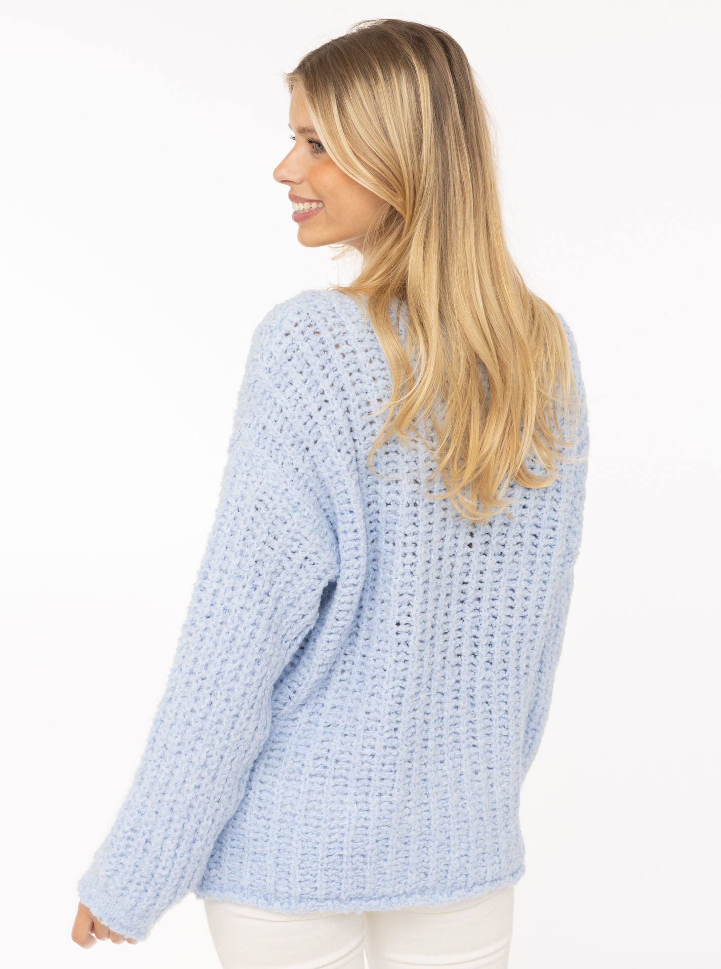 Zwillingsherz - Oversize Pullover Soft Knit in Hellblau - Kuschelig weich