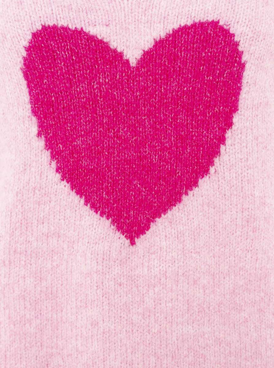 Zwillingsherz Kuschelpullover "Herz" - Rosa mit pinkem Herz