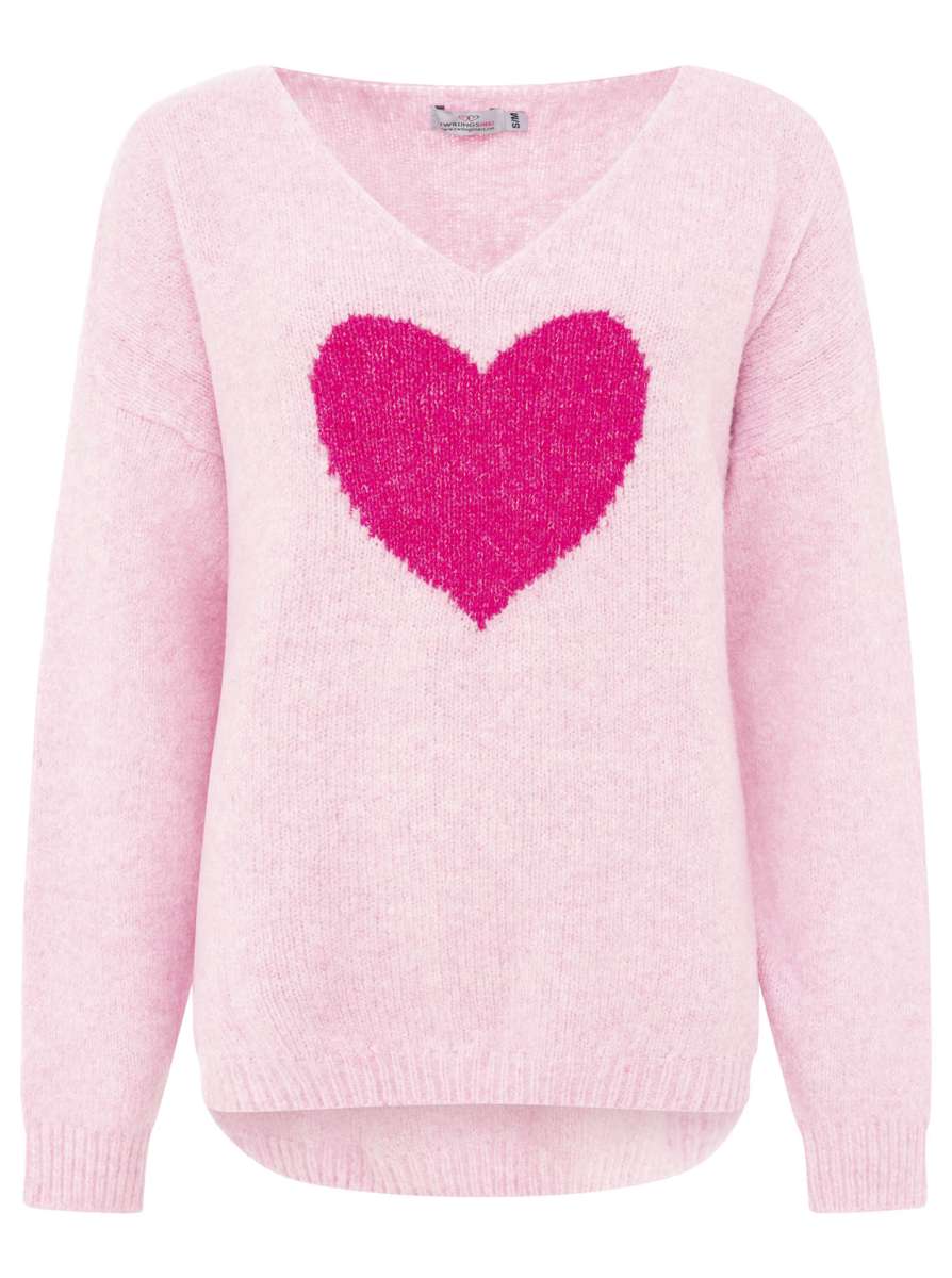 Zwillingsherz Kuschelpullover "Herz" - Rosa mit pinkem Herz