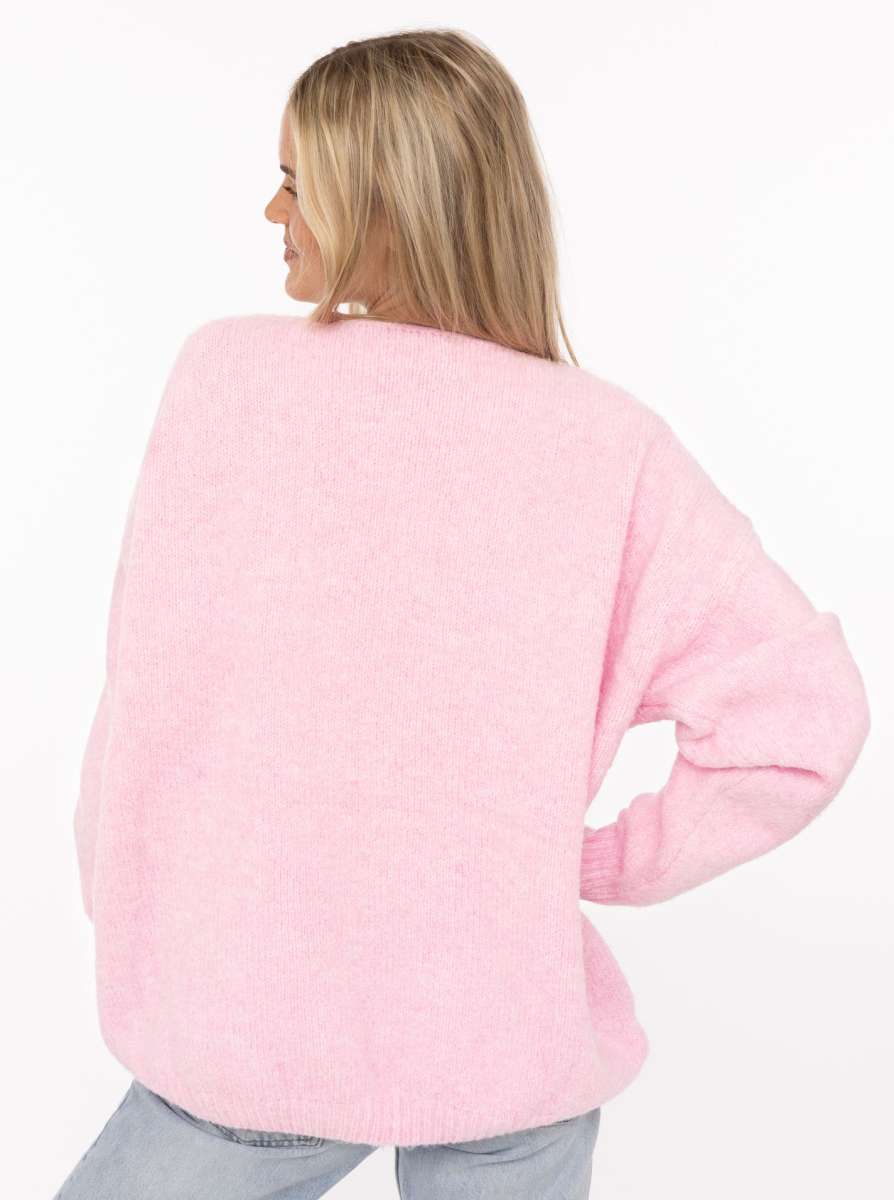 Zwillingsherz Kuschelpullover "Herz" - Rosa mit pinkem Herz
