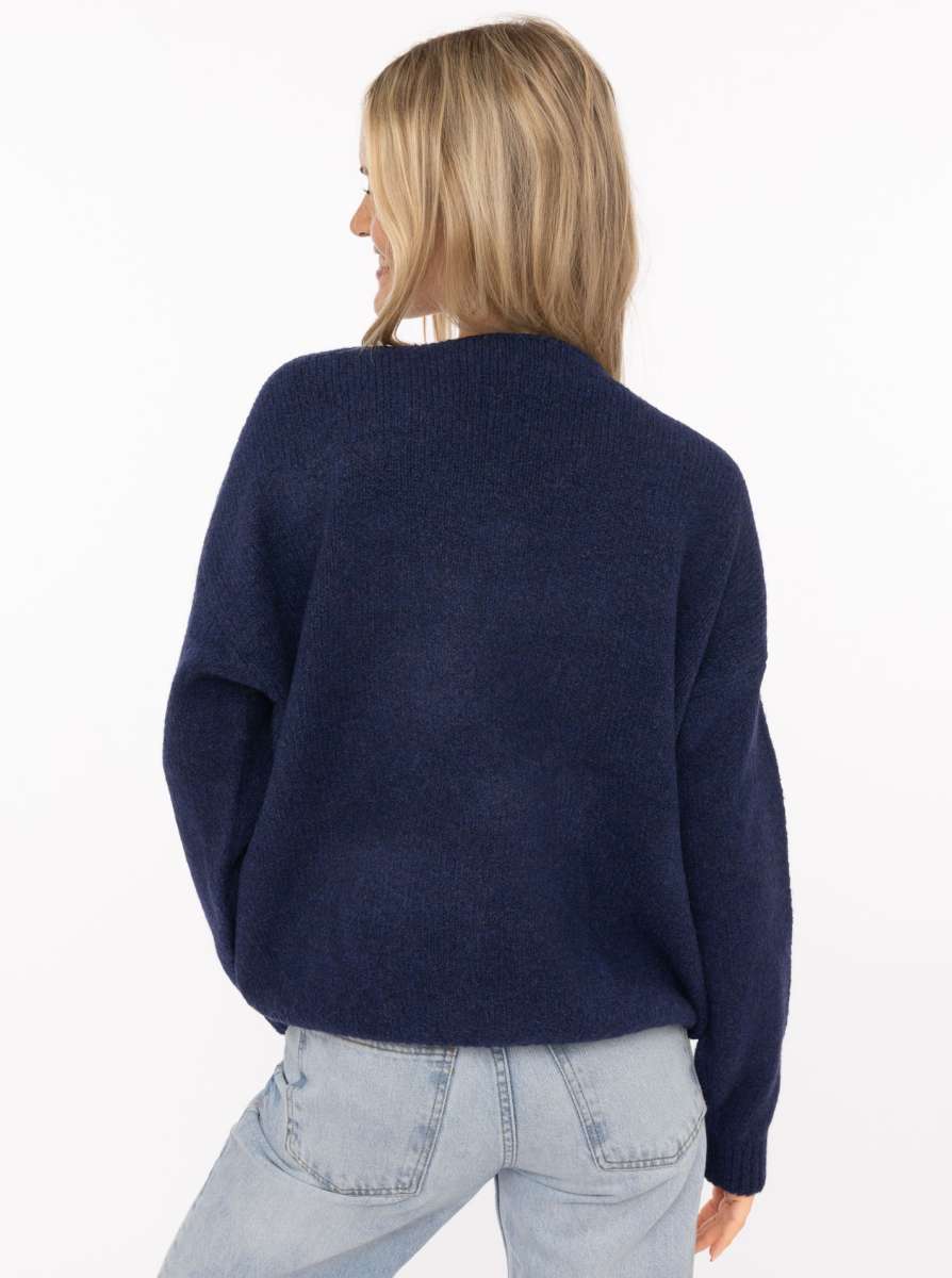 Zwillingsherz Kuschelpullover "Herz" - Navy mit rotem Herz